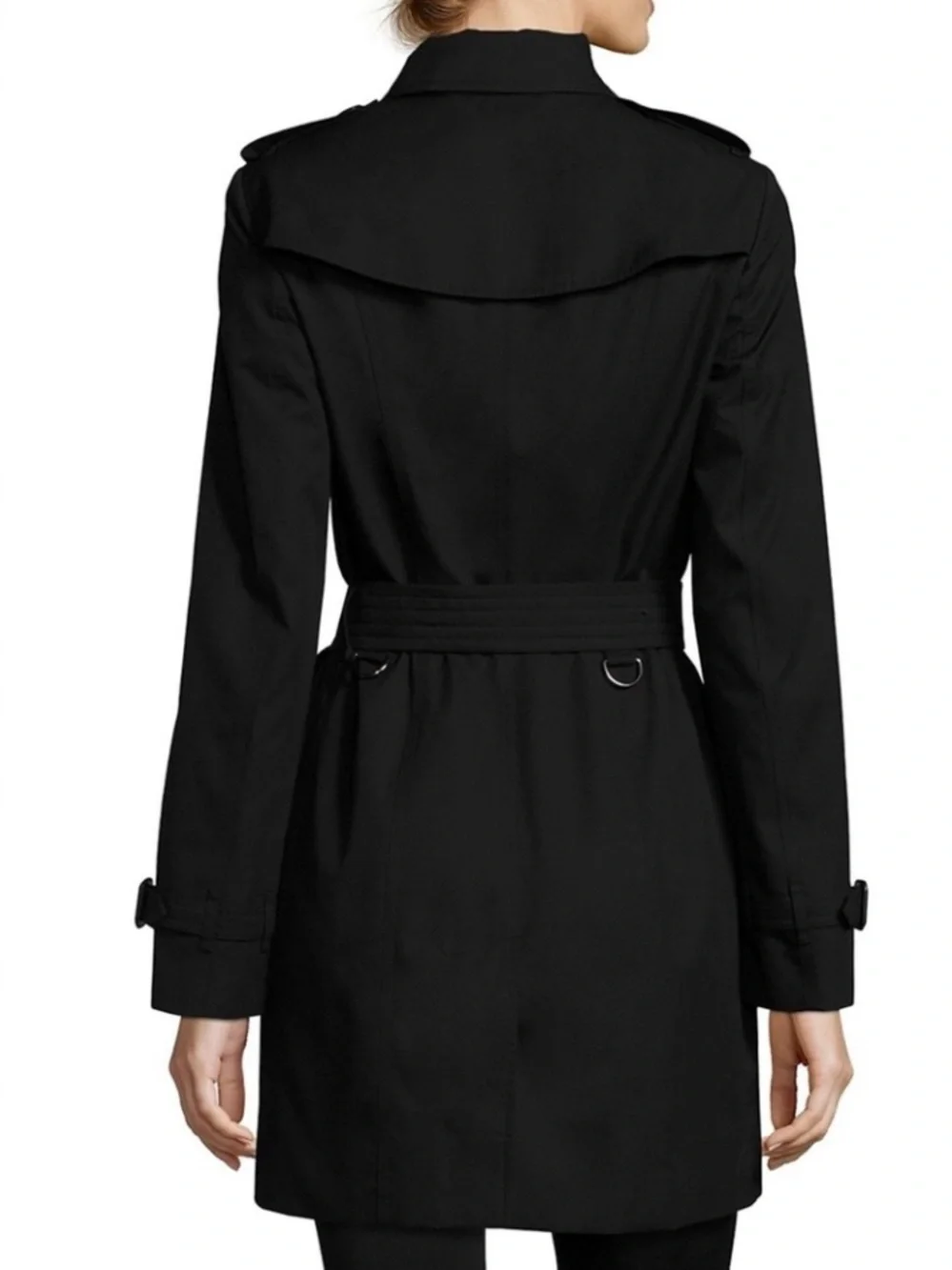 Burberry Trench The Sandringham Heritage Coat Medium Double Breasted Black US16 - Picture 4 of 10